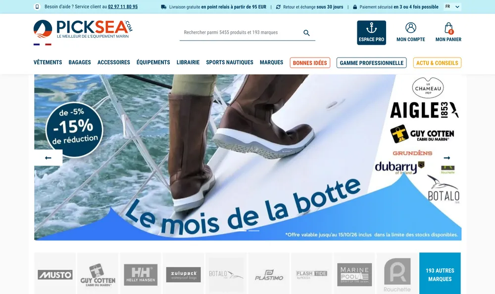 Picksea : boutique en ligne de plusieurs milliers de références